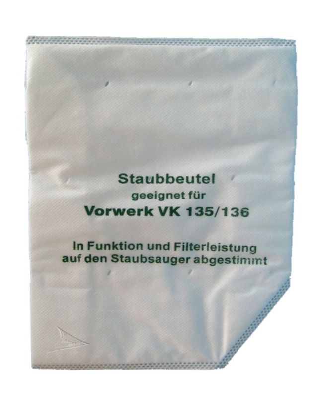 Filtertüte geeignet für Vorwerk ** Staubsaugerbeutel für Kobold 135 / 135 Vlies ** - 6er Pack